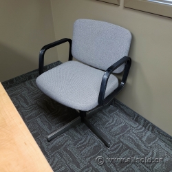 Light Grey Office Guest Chair w/ Fixed Arms and Cross Base